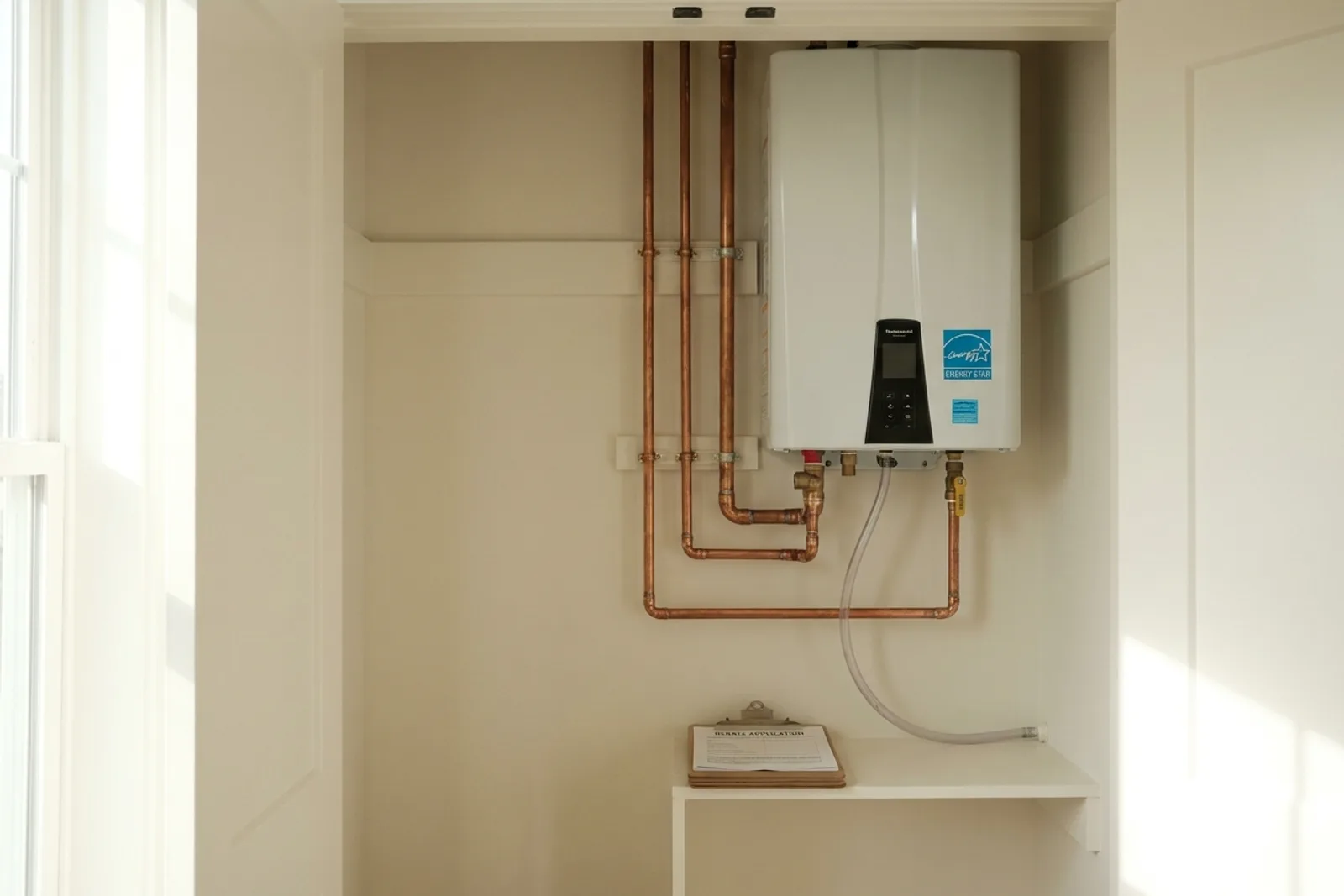 Heat pump water heater install — representative